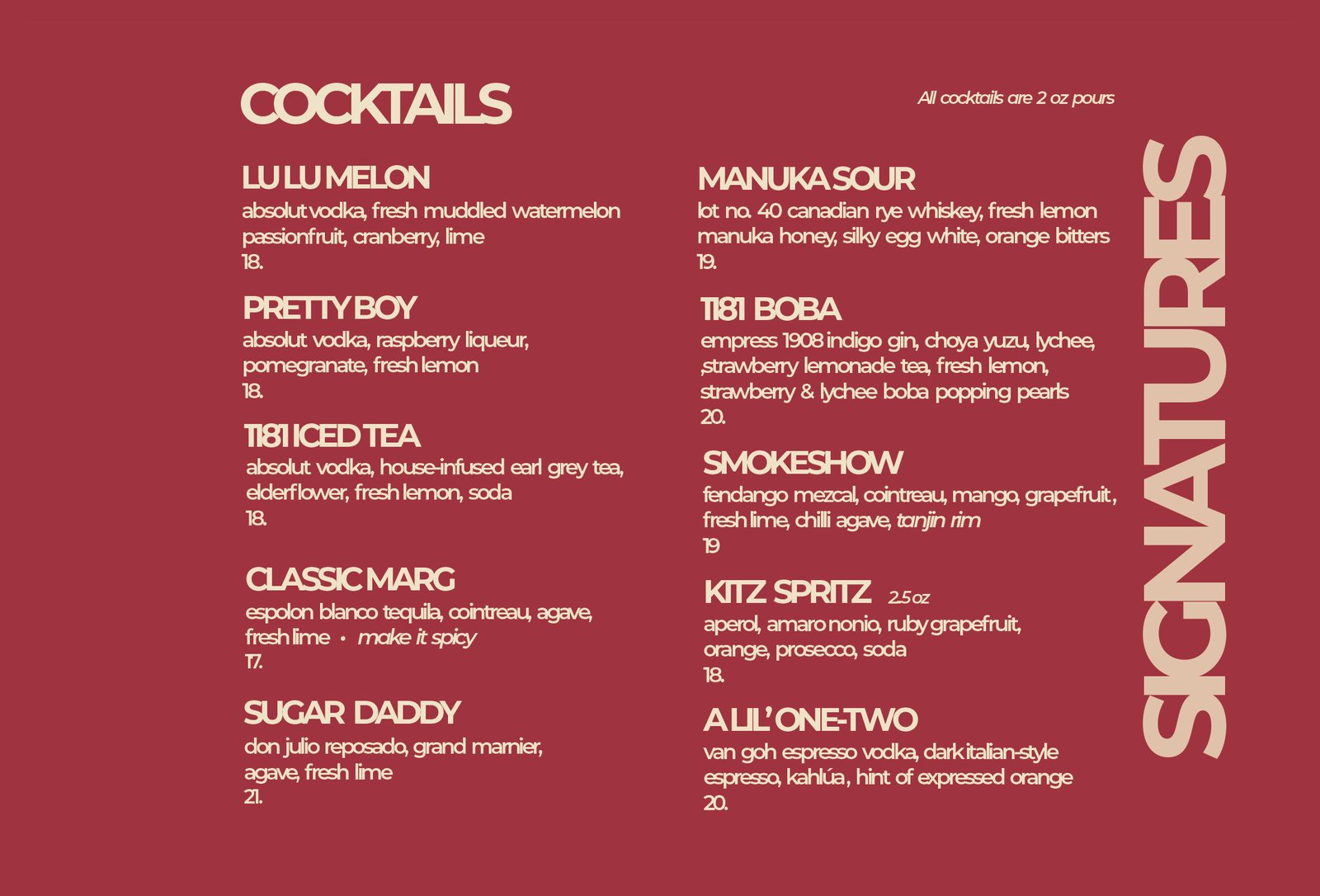 Signature Cocktails